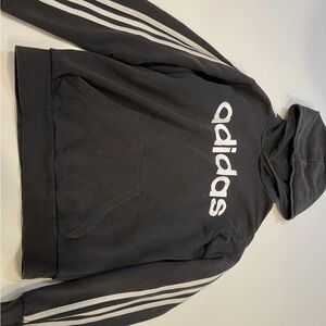 Adidas Men's Black and White Hoodie
